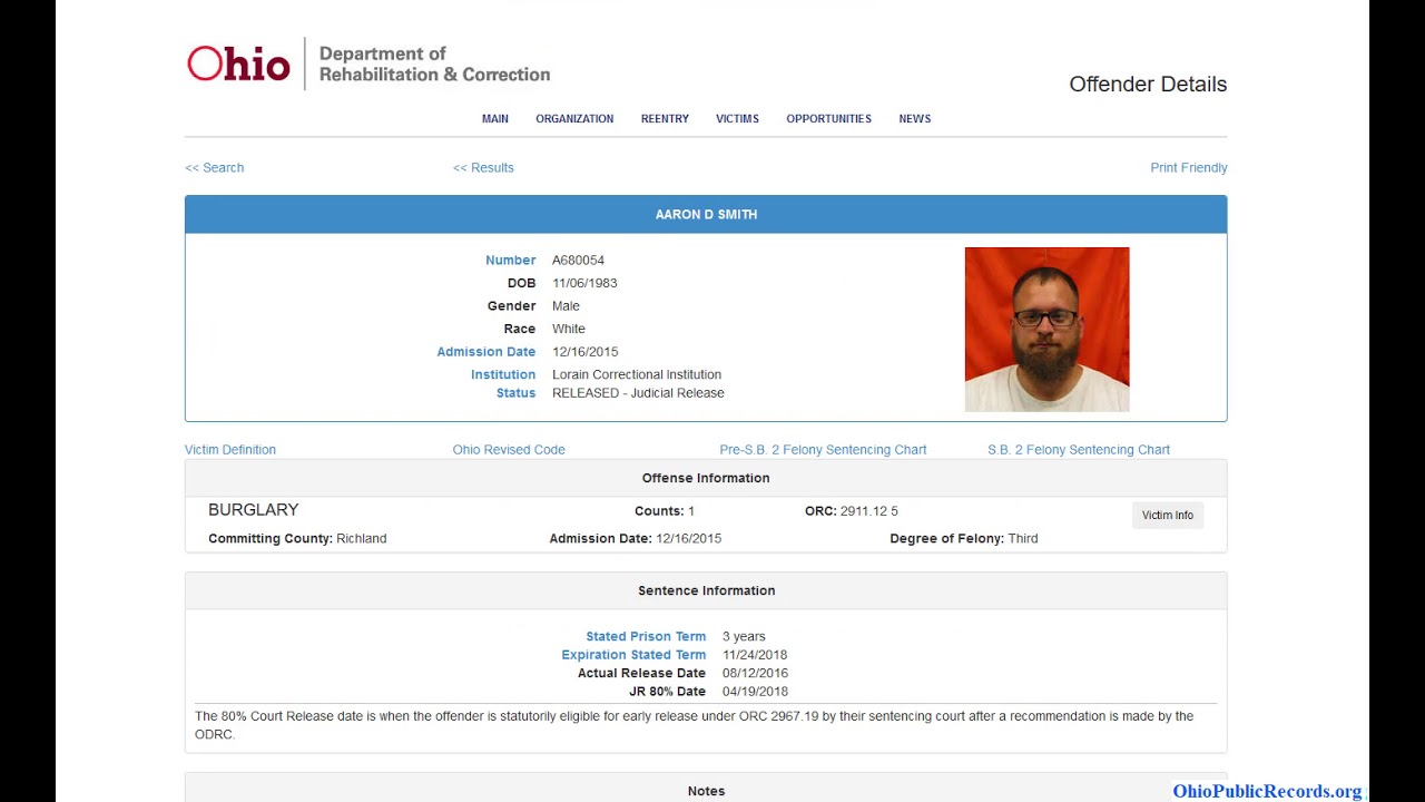 Ohio Mugshots (County Arrest Jail And Prison Inmate Records Search ...