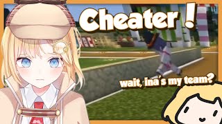"Ina's cheating.... oh she's my team..." - Amelia Watson