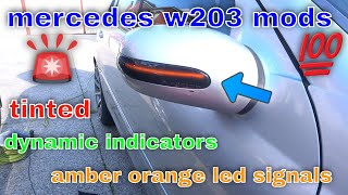 how to: mercedes benz w203 mods tinted dynamic indicator install (amber orange single led)