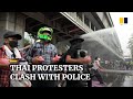 Police use water cannon on Thai protesters as they demand prime minister’s resignation