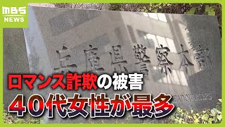 ロマンス詐欺の被害者は『４０代女性が最多』兵庫県警が発表…全体の３割以上に　次に多かったのは『６０代の男性』（2024年5月1日）