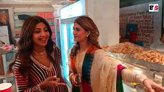 Shilpa Shetty Enjoying Samosa \u0026 Chat At Jhama Sweets In Chembur