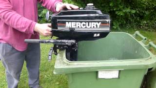 Mercury 2.5hp Outboard Engine 2 Stroke Running