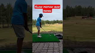 Slow motion iron swing, Jonny 8y. Golf slow motion shot.