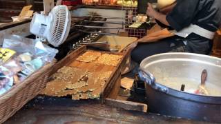 kyoto senbei How to make beans　rice crackers 京都の豆せんべいの作り方