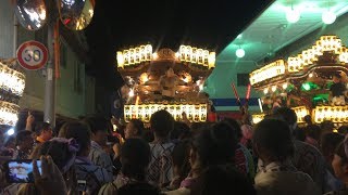 2018年 阿治古神社例大祭 本祭 20日しゃぎり(太鼓合戦)