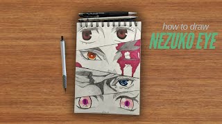 how to draw nezuko eyes #anime #art #howtodraw