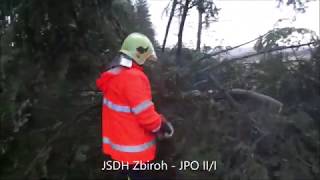 Výjezd JSDH Zbiroh - orkán Sabine Zbirožsko