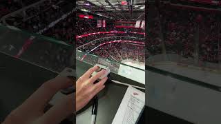 Behind the Scenes 🚨 Pressing the NEW goal horn button when the Detroit Red Wings score a goal!