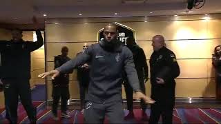 LeBron James dancing in the tunnel before Cavs vs Pistons