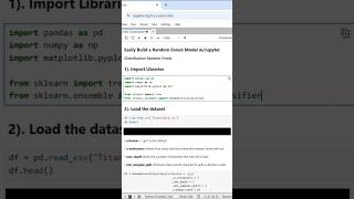 Easily Create a Random Forest Model with Jupyter! #randomforest #randomforestclassifier #jupyter