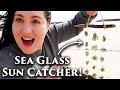 Easy DIY sea glass craft! * Sun Catcher * Wind-chime * No drilling needed!