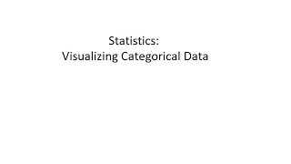 Statistics: Visualizing Categorical Data