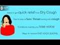 Dry cough causes and treatment | Lost voice remedy - Dr Shankar B G