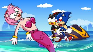 Four Elements Super Power Rescue Amy The Mermaid Love Story | Sonic The Hedgehog 2 Animation