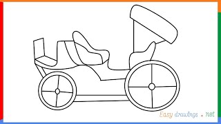 How to draw a Carriage step by step for beginners