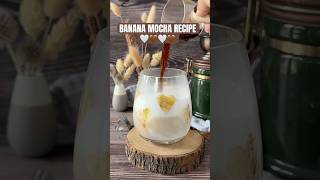 Banana Mocha recipe with actual banana hearts. The mocha that will make you happy #mocha #coffee