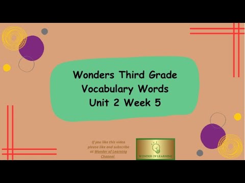 Wonders Grade 3 Vocabulary Words Unit 2 Week 5 - YouTube