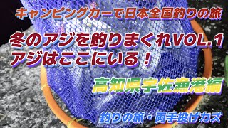 冬のアジを釣りまくれVOL1 ・アジはここに居る「高知県宇佐漁港」キャンピングカー車中泊で北海道～沖縄日本一周釣りの旅