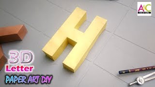 3d letters from paper, letter H h