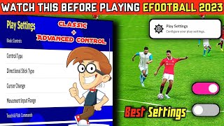 Best new play settings efootball 2023 | Play settings setup pes 2023 mobile