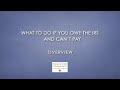 What To Do If You Owe The IRS and Can't Pay - Overview What To Do If You Owe The IRS and Can't Pay - Overview