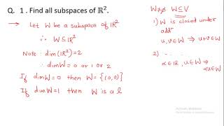 Subspaces of R, R2 and R3 | Revision | Lecture 11