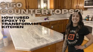 HOW I TRANSFORMED MY KITCHEN WITH EPOXY COUNTERTOPS STEP BY STEP #epoxycountertops #epoxyresin