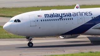 関空から離陸するマレーシア航空の飛行機（A330-300）とおまけ映像