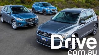 2017 Volkswagen Tiguan v Mazda CX-5 v Hyundai Tucson | Drive.com.au