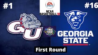#1 Gonzaga vs #16 Georgia State - NCAA Basketball 10 Simulation!