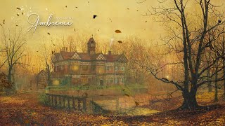 VICTORIAN AUTUMN ASMR AMBIENCE | Rain & Falling Leaves, Pond Sounds, Horses, Bells, Crunchy Sounds