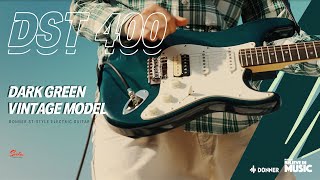 Perfect S-style Guitar for beginners, Donner Dark Green DST-400 Electric Guitar丨Donner Spotlight