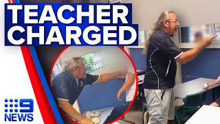 Teacher charged after violent brawl with student | 9 News Australia
