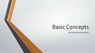 Recognizing Arguments Part1 Lecture