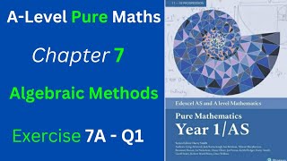 A-Level Pure Maths | Algebraic Methods Exercise 7.1 Q1 | Algebraic Fractions|@mathsolver1117