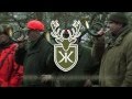 Driven Hunt for wild boar and red deer at a state forest in in Germany