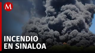 Se registra un incendio en una empresa de diésel al sur de Sinaloa