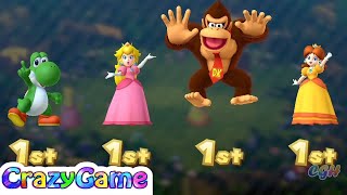 Mario Party 10 Coin Challenge - Yoshi v Peach v Donkey Kong v Daisy 2 Player |Crazygaminghub