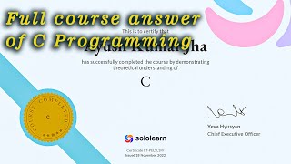 Sololearn C programming full course answers || solo learn C Programming full solution