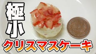 10円玉と同じサイズの実際に食べられる極小クリスマスケーキ作ってみた！