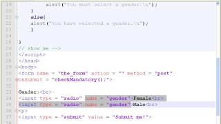 Javascript Bangla Tutorial::Ch11: How to validate Form (Radio Button Validation) - Part 2