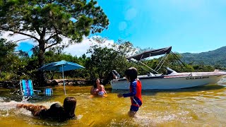 ISOLADOS NO LIMITE da LAGOA… Acampar,Pescar,Família,Natureza