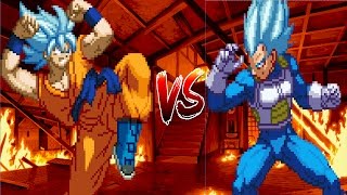 M.U.G.E.N - Transcendent God Goku vs B-Vegeta (Élite vs Clase Baja)