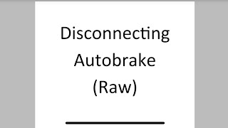 Disconnecting Autobrake B737 (Raw)