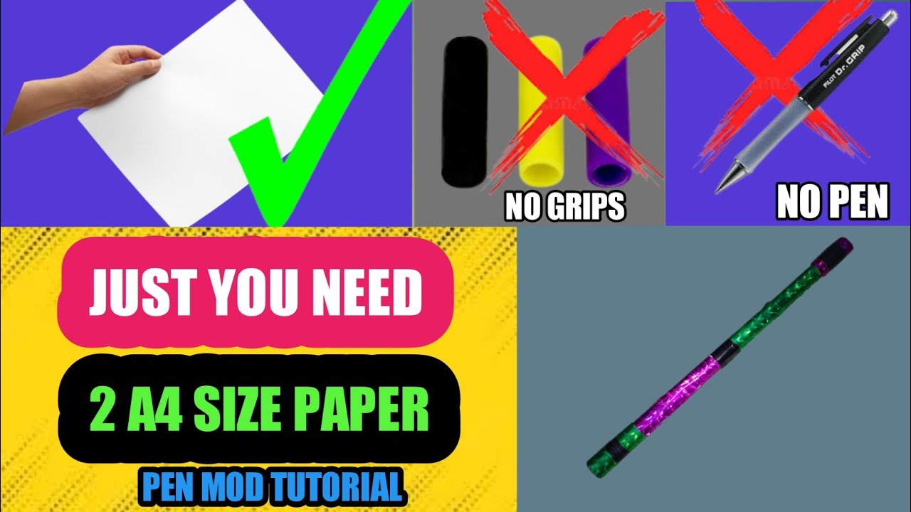 Tutorial How To Make Pen Spinning Mod Paper Mod Tutorial Youtube