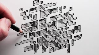 How to Draw 3D Room in a Wall: Step by Step Imaginary Drawing