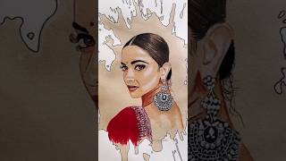 coffee spill art of Deepika Padukone ❤️ #art #trending #drawing #deepikapadukone #shorts #creative