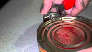 How to use a can opener (Pork luncheon meat)