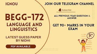 BEGG-172 Language and Linguistics Latest Guess paper for Your Exam ||  #exams #begg172